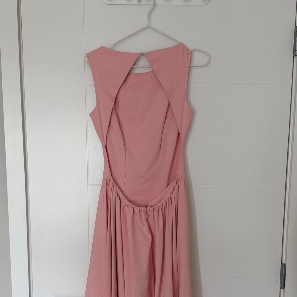 House of CB FLORENTINA Open Back Cocktail Midi Dress Pale Rosette Pink - Picture 6 of 6